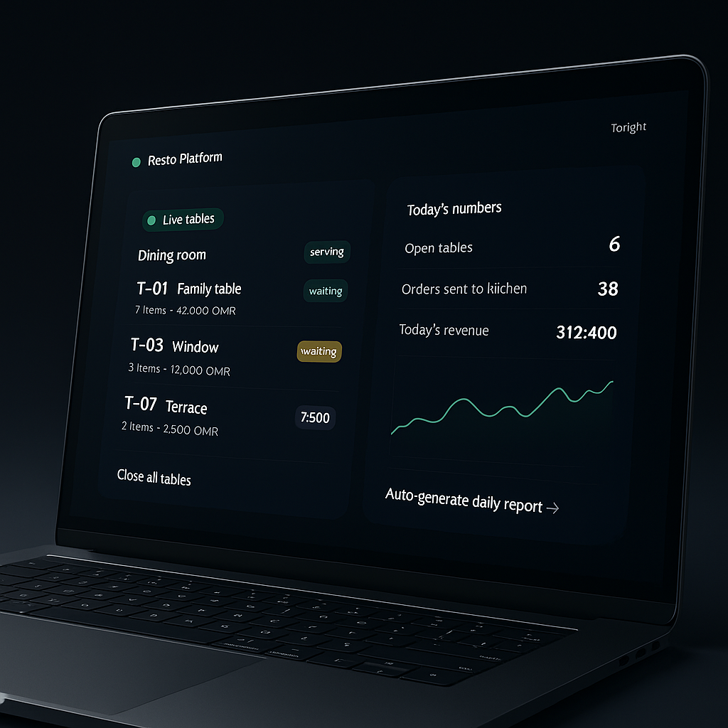 Resto Platform dashboard preview