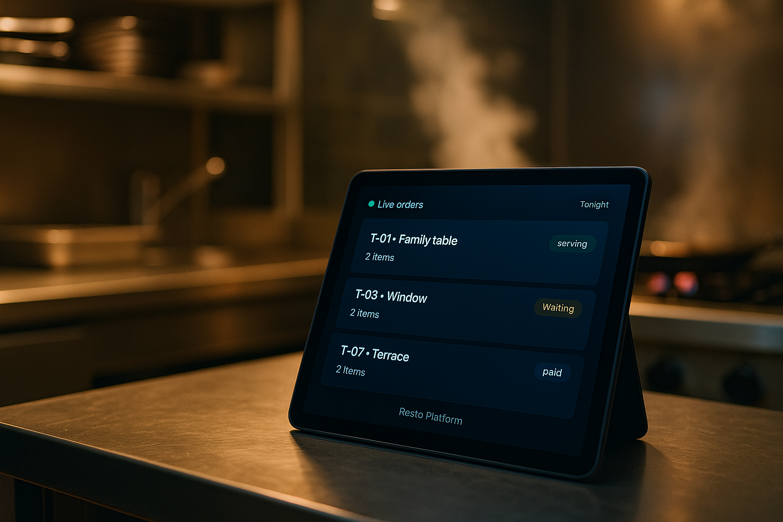 Kitchen order screen